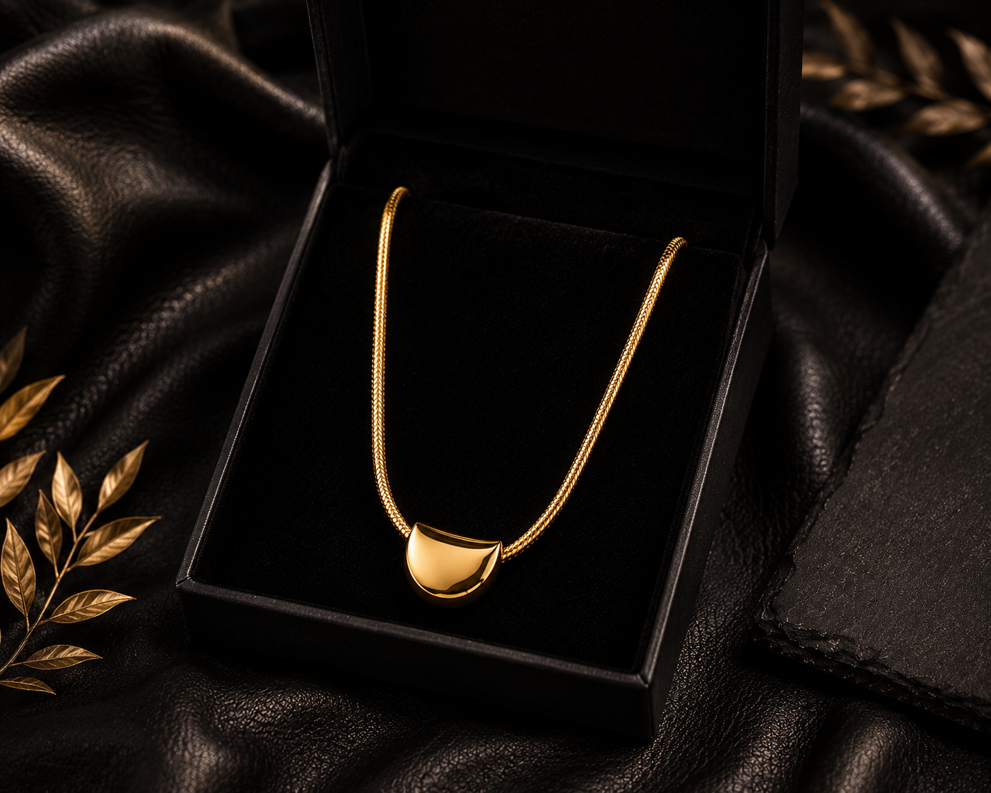 Minimal Gold Bean Necklace - Image 4