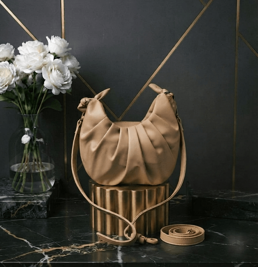 Camel knot bag front view - Khaas Andaaz