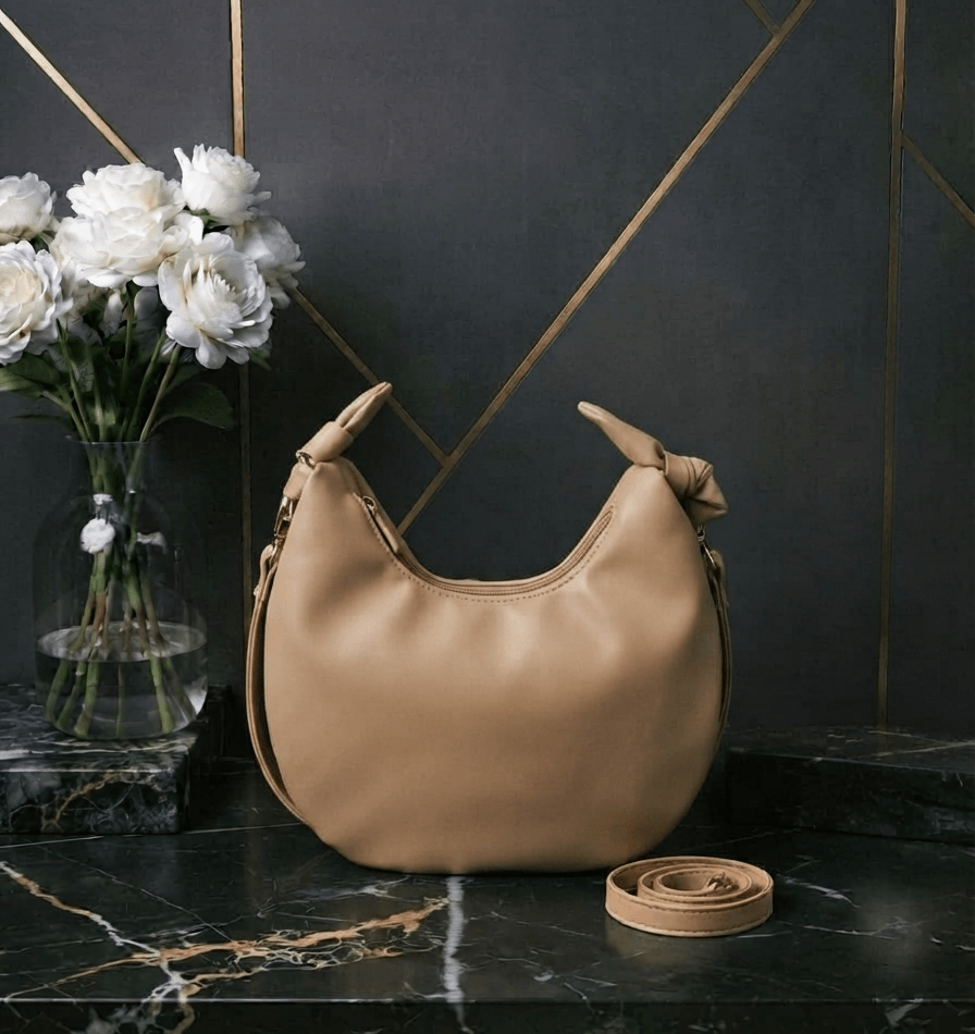 Camel knot bag side view - Khaas Andaaz