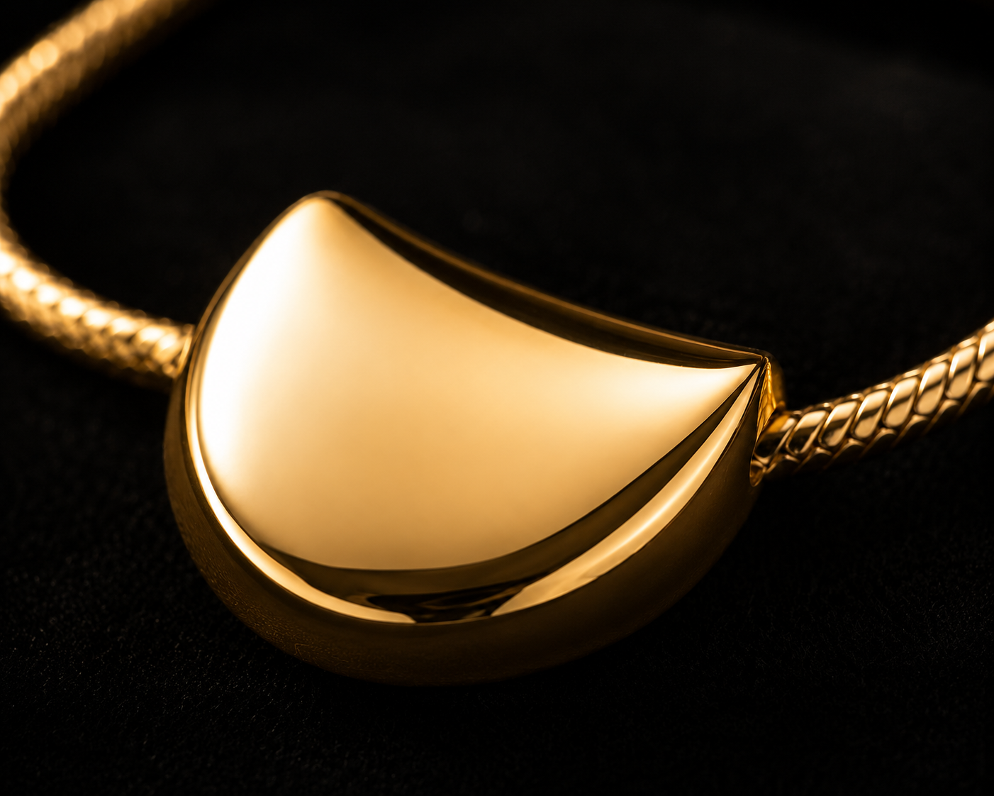 Minimal Gold Bean Necklace - Image 3
