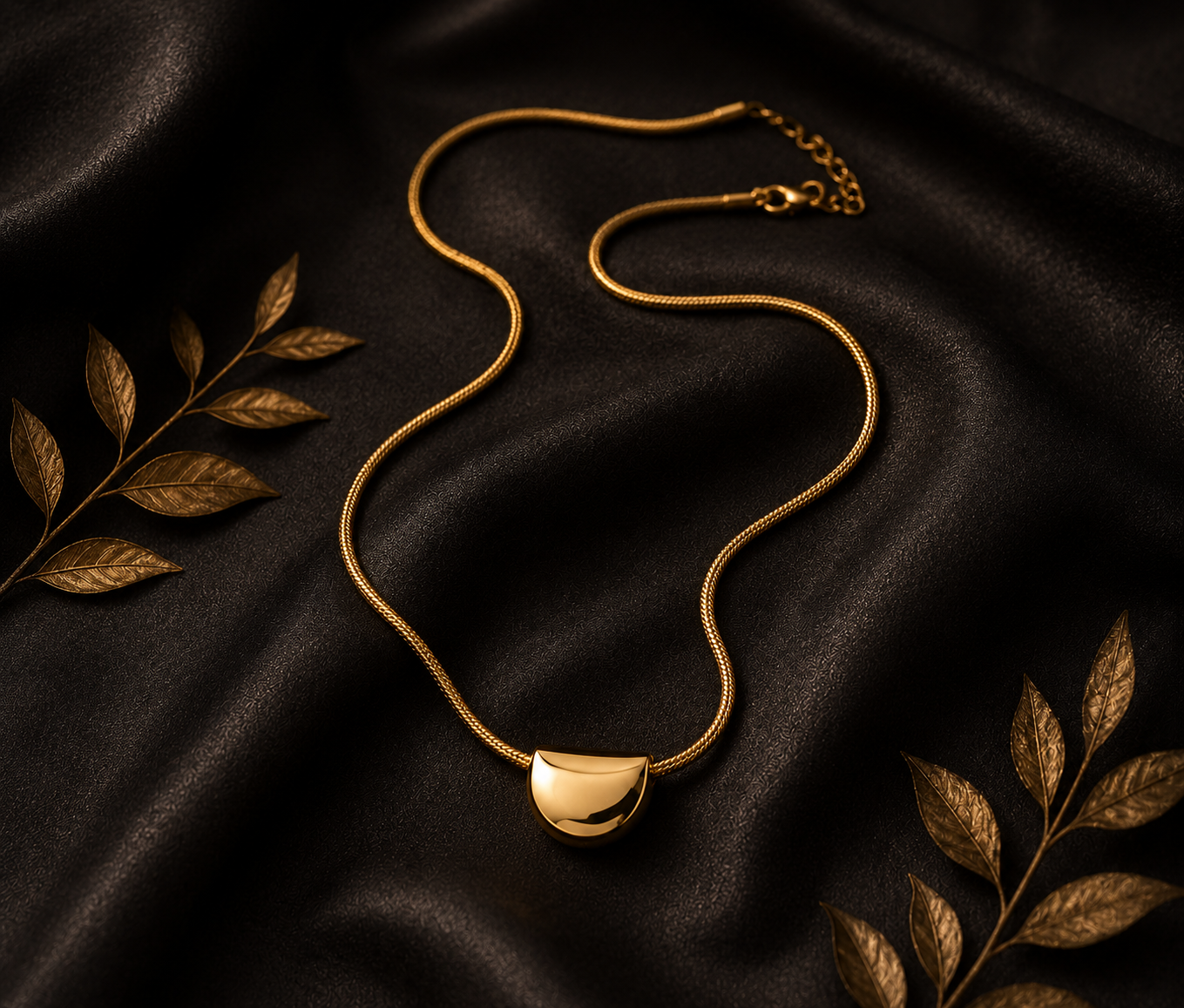 Minimal Gold Bean Necklace