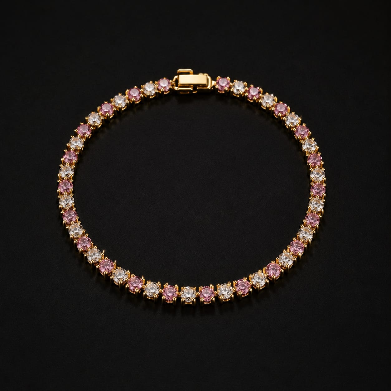 Pink Crystal Tennis Bracelet
