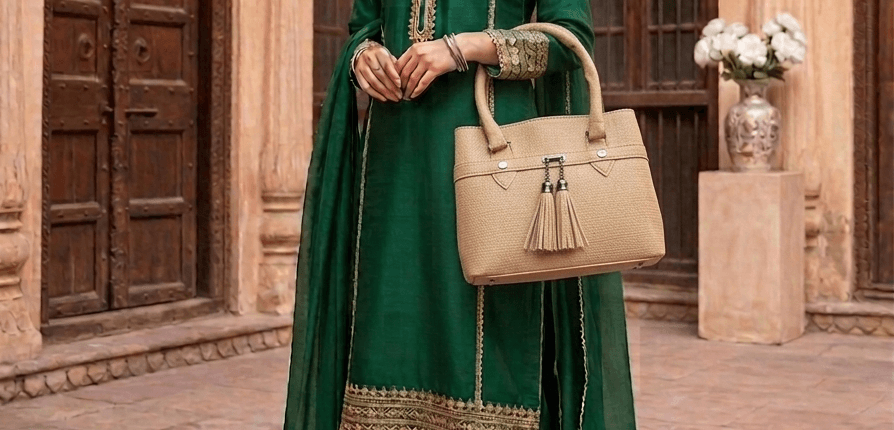 Beige tassel bag close-up - Khaas Andaaz 3 Focus Keyword Options beige tassel bag — matches product name, recommended as primary beige handbag with tassel — descriptive/style-based women's beige straw bag — broader search volume option (if material is straw/jute-like, this can catch more casual searches)
