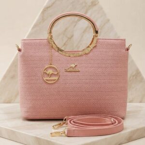 Blush ring handle bag front view - Khaas Andaaz