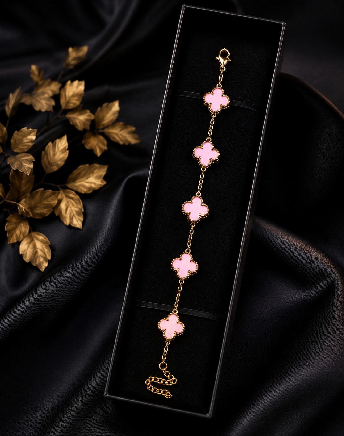 Rose Pink Clover Bracelet - Image 4