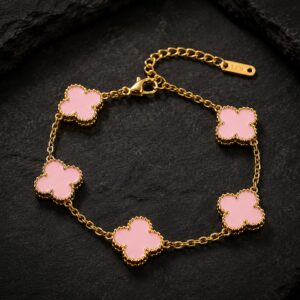 Rose Pink Clover Bracelet