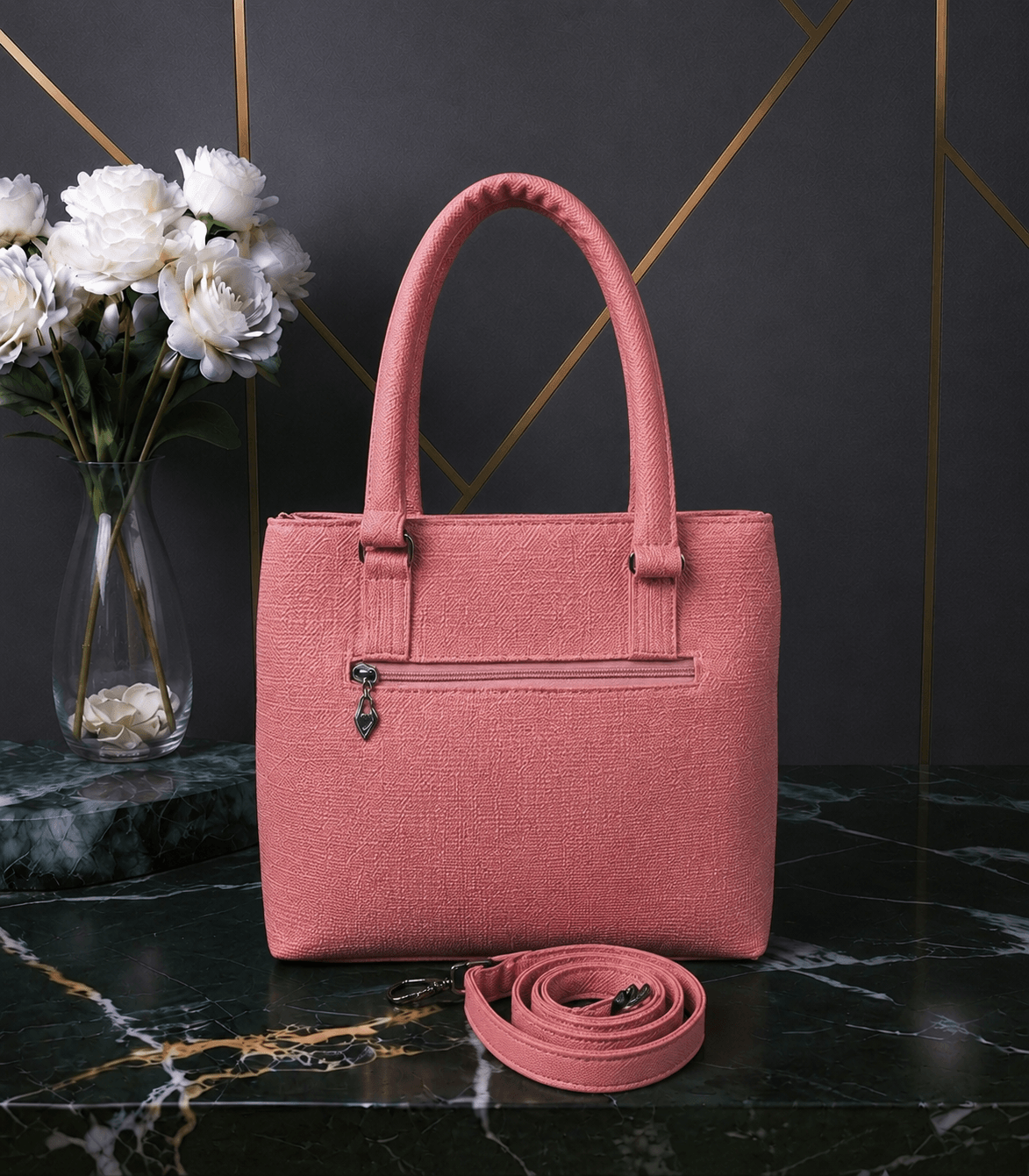 Dusty rose tassel bag close-up - Khaas Andaaz
