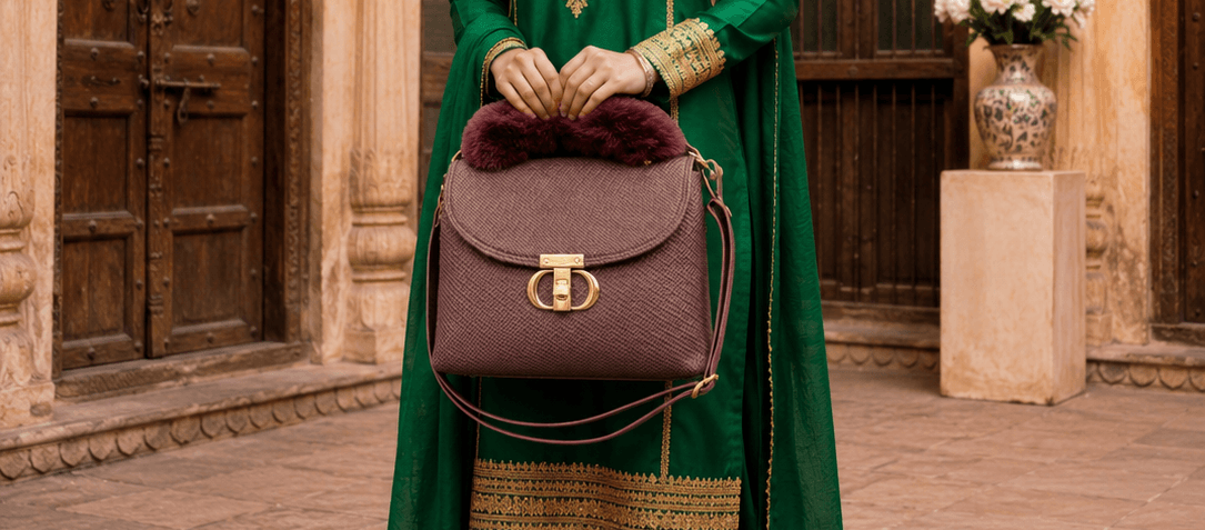 Maroon Fur Bag - Image 3