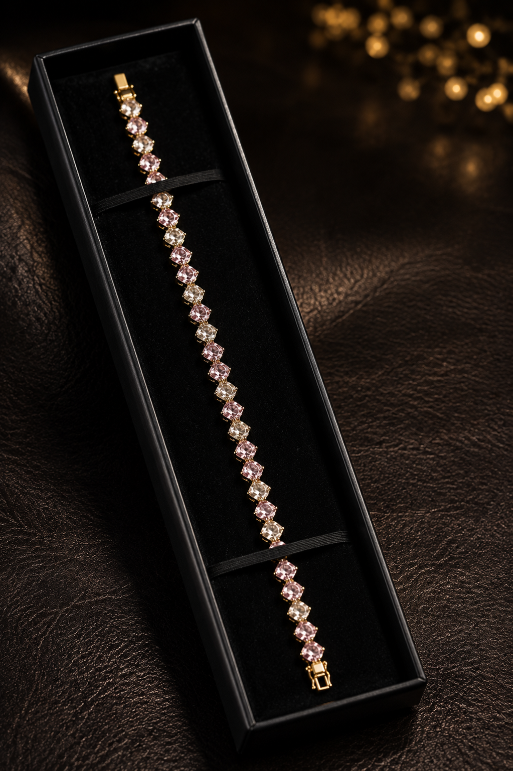 Pink Crystal Tennis Bracelet - Image 4