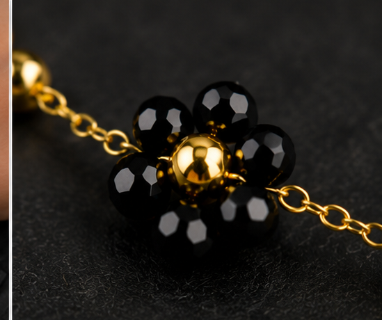 Black Daisy Charm Bracelet - Image 2